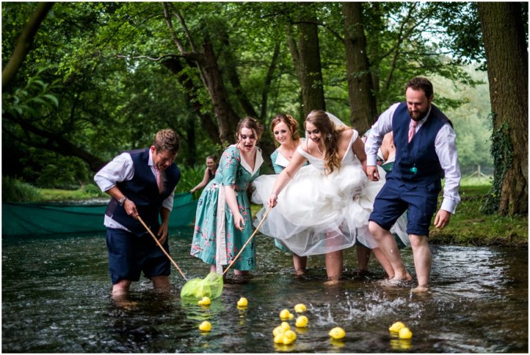duck race at a wedding