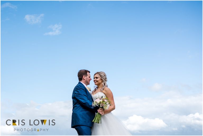 bride and groom at weston hall