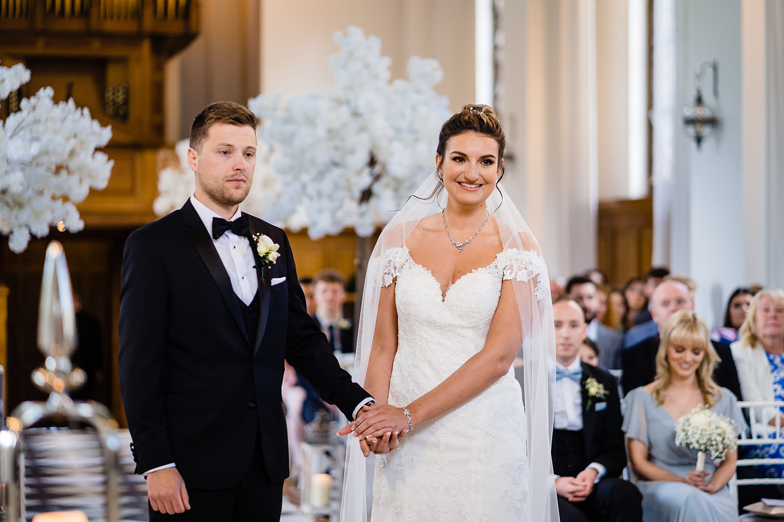 wedding ceremony at hawkstone hall