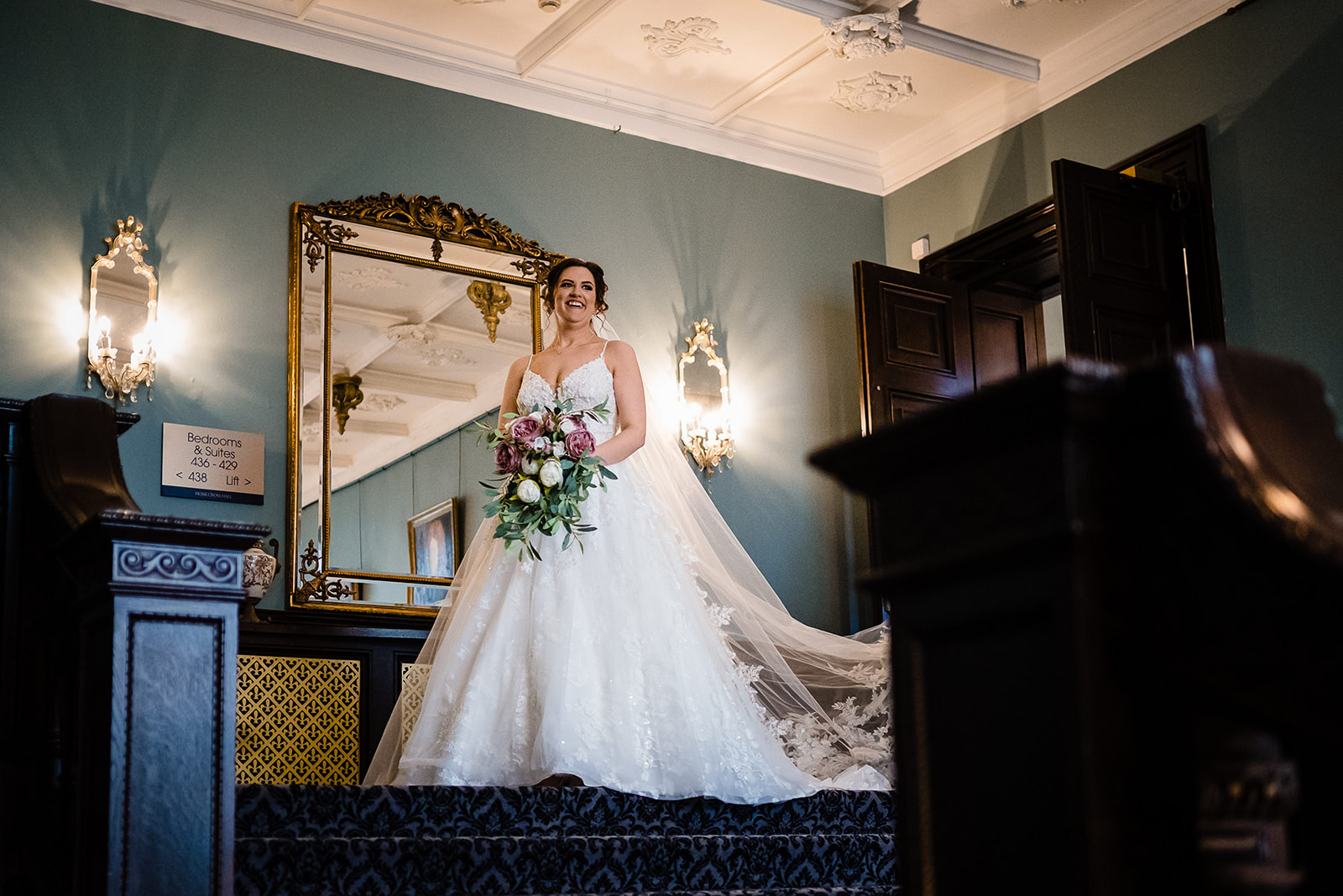 bride ready in her dress