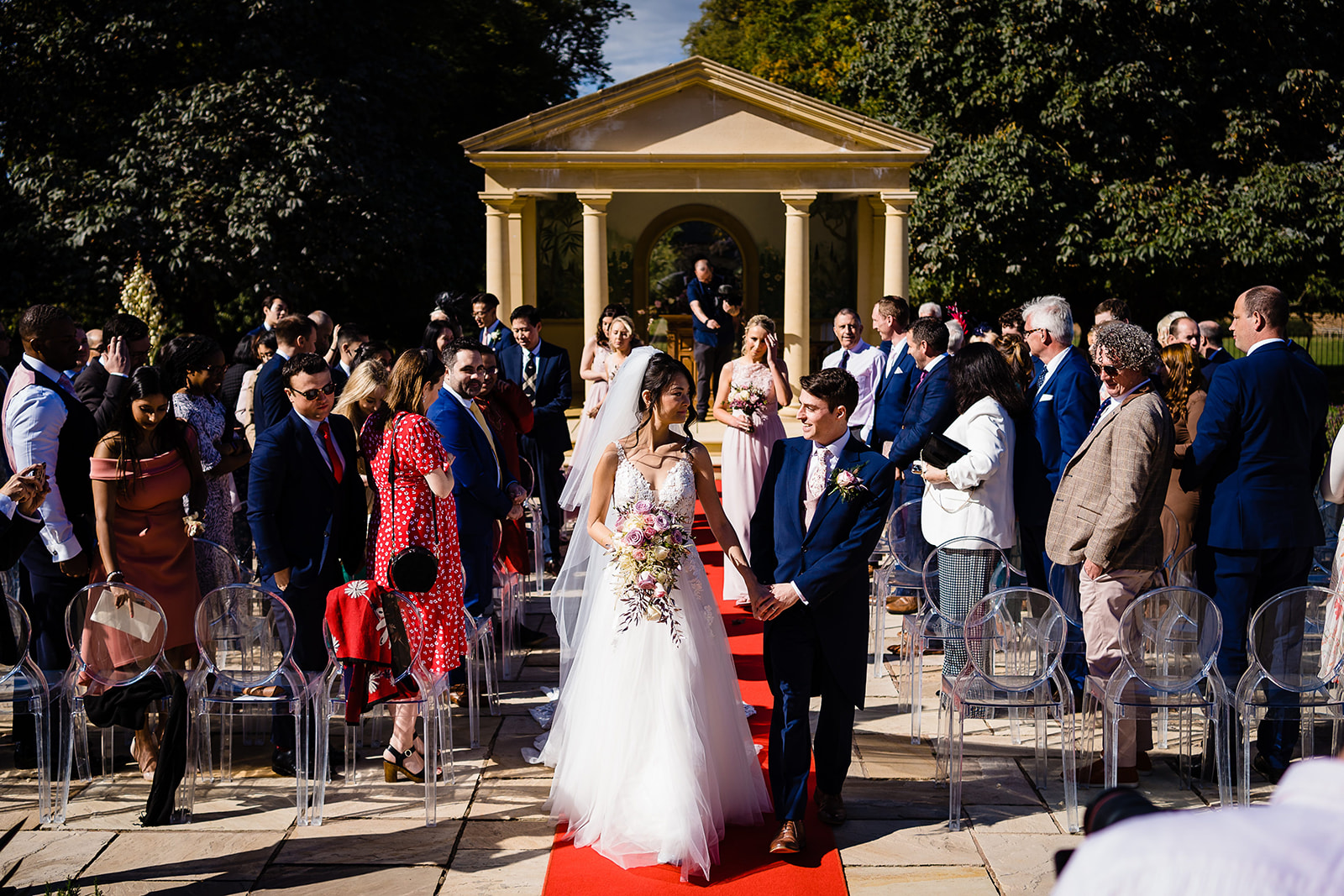 outdoor wedding ceremony at rowton castle