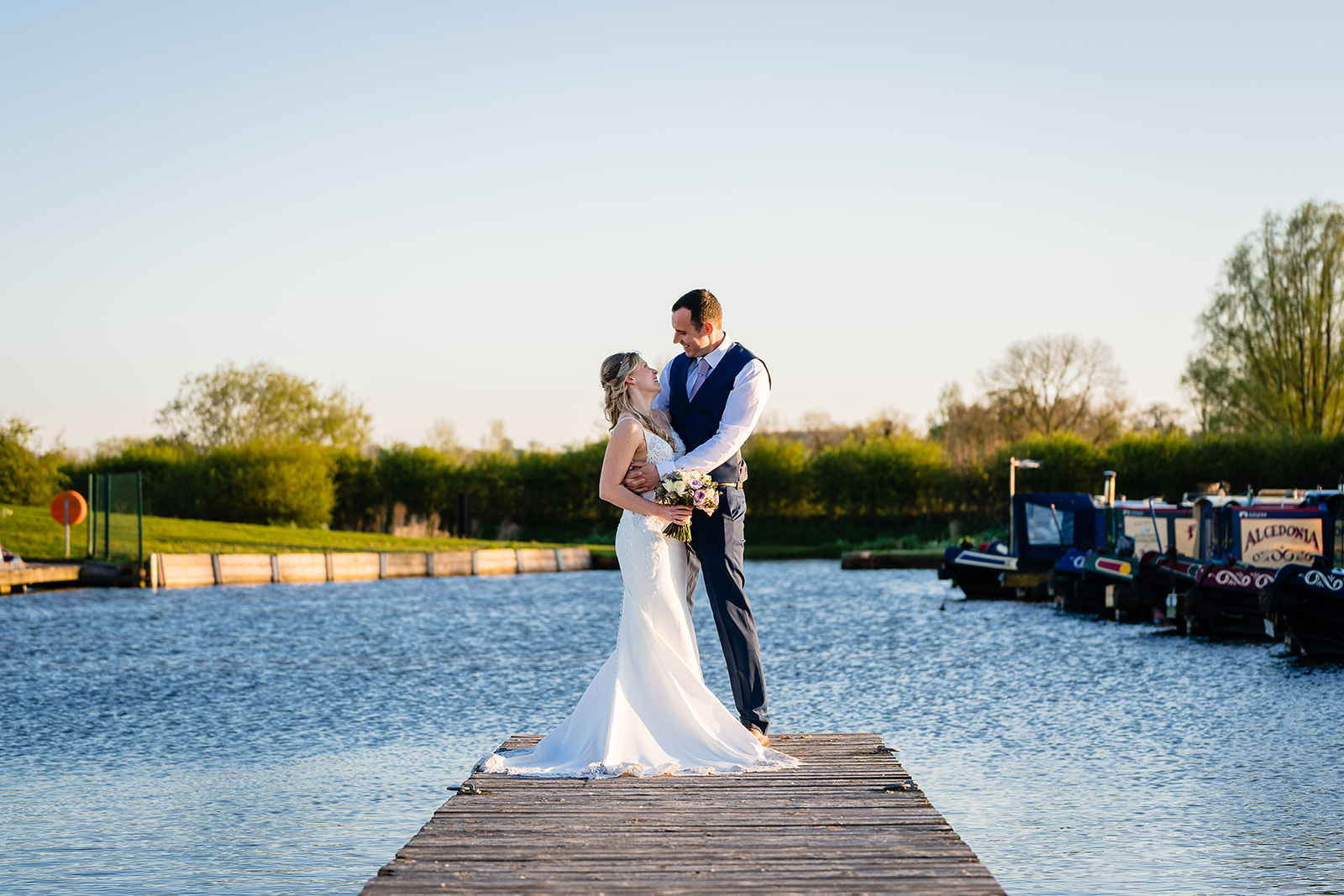 bride and groom portraits at Aston Marina 