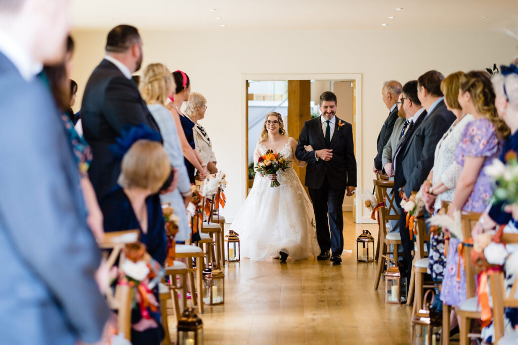 bride walking down aisle