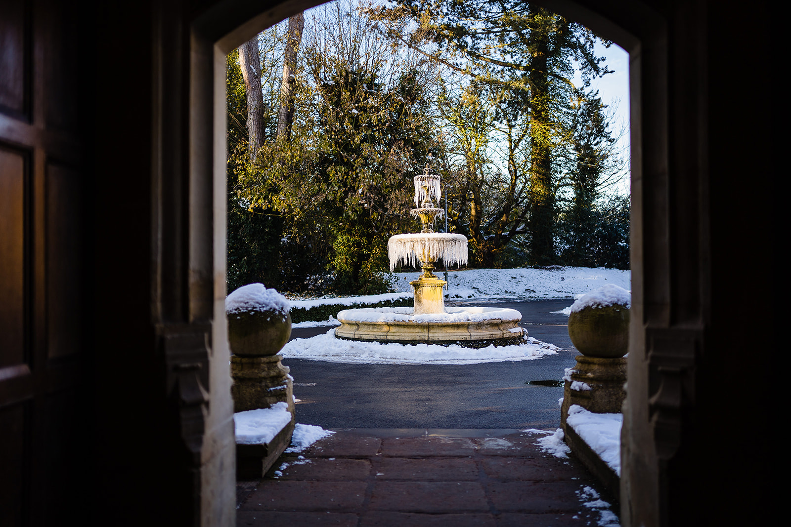 Pendrell Hall in the snow