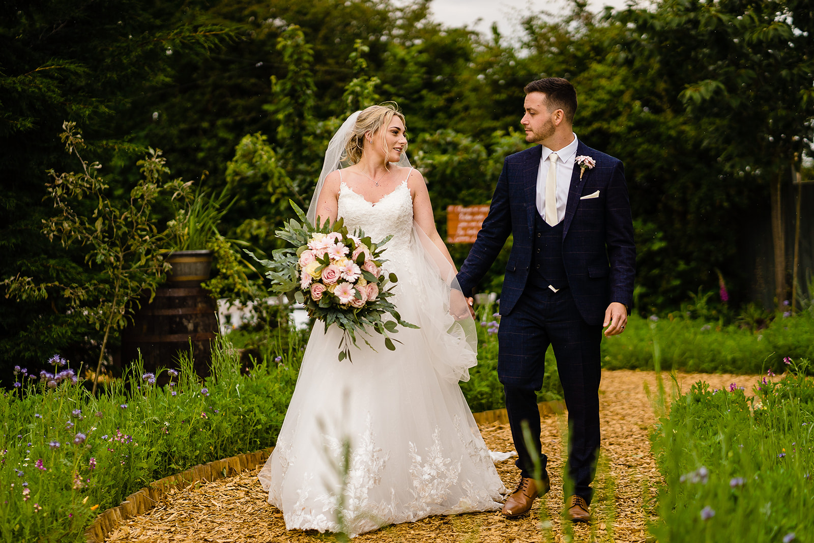 bride and groom portraits at wroxeter hotel