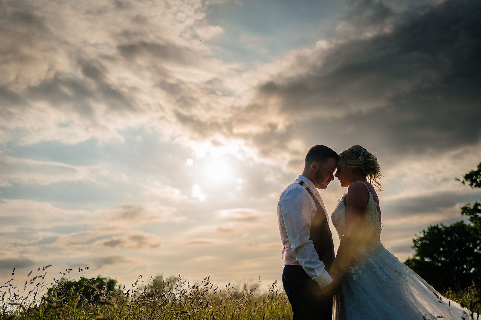 bride and groom at wroxeter hotel
