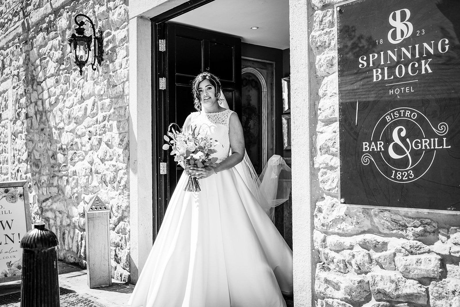 bride on way to ceremony