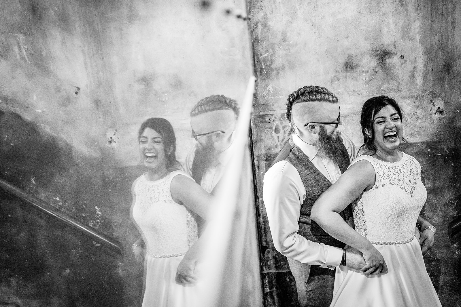 bride and groom portraits at holmes mill