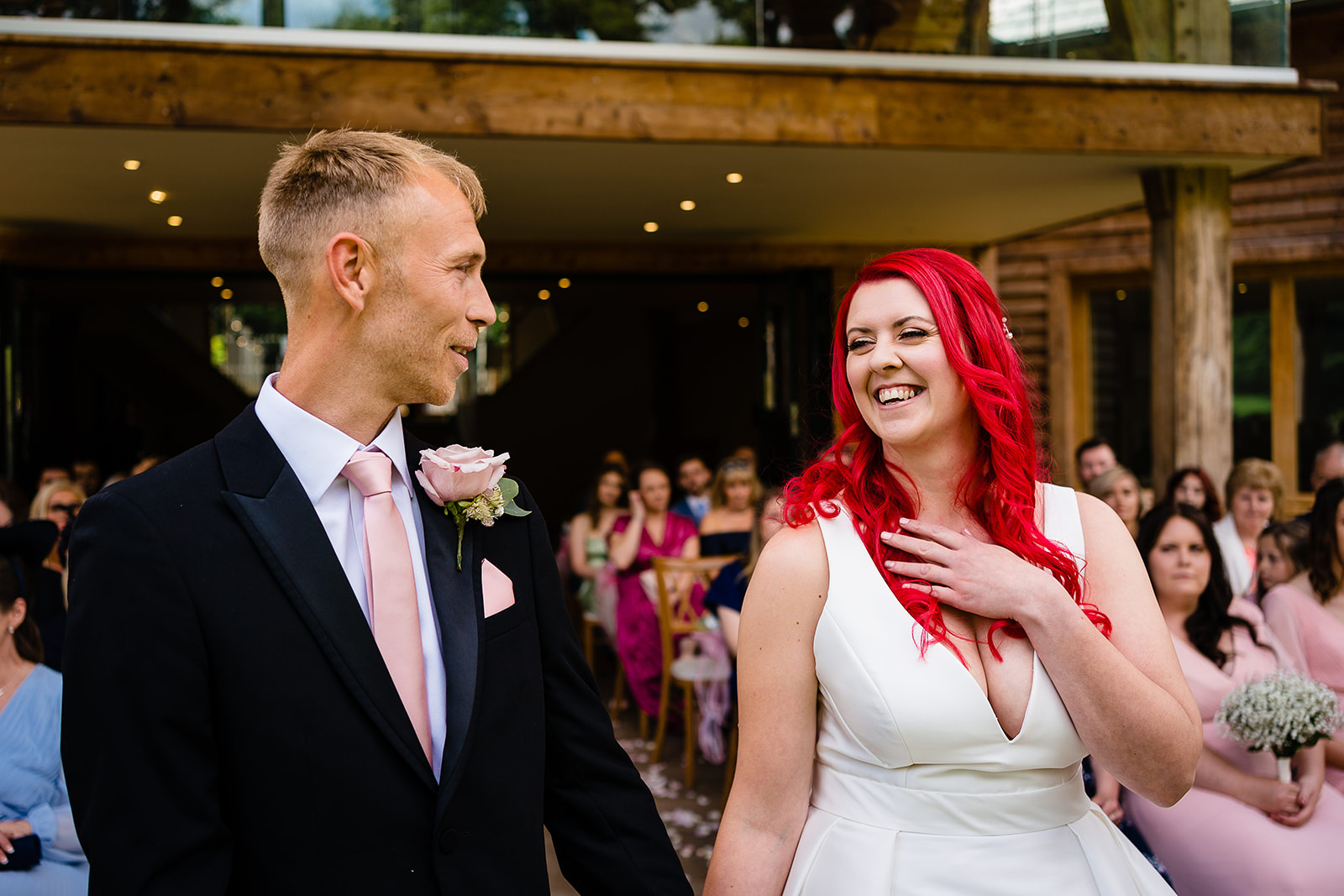 outdoor wedding ceremony at the mill barns