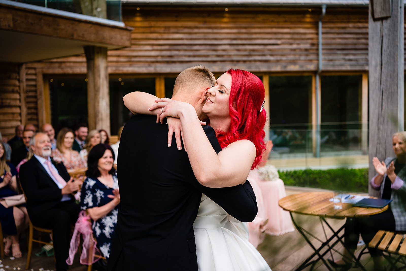 outdoor wedding ceremony at the mill barns