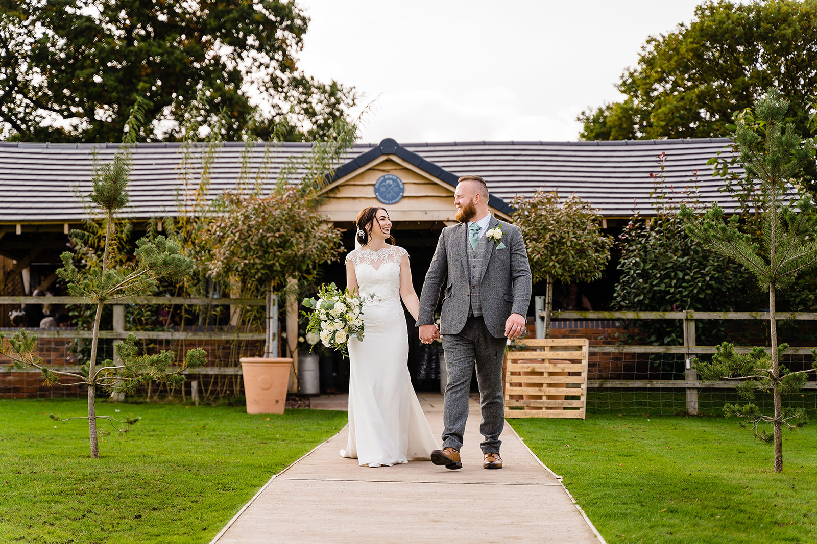 bride and groom portraits at Coton house farm