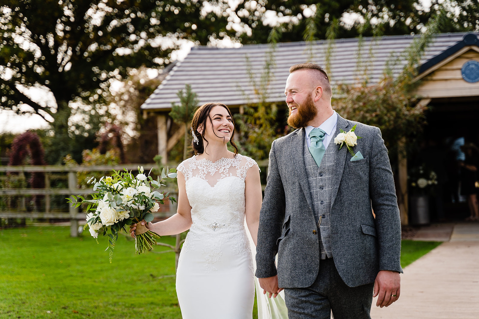 bride and groom portraits at Coton house farm