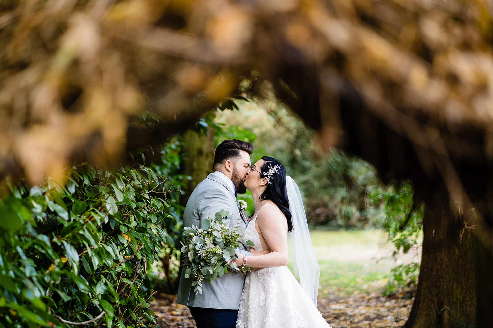 bride and groom at Pendrell hall